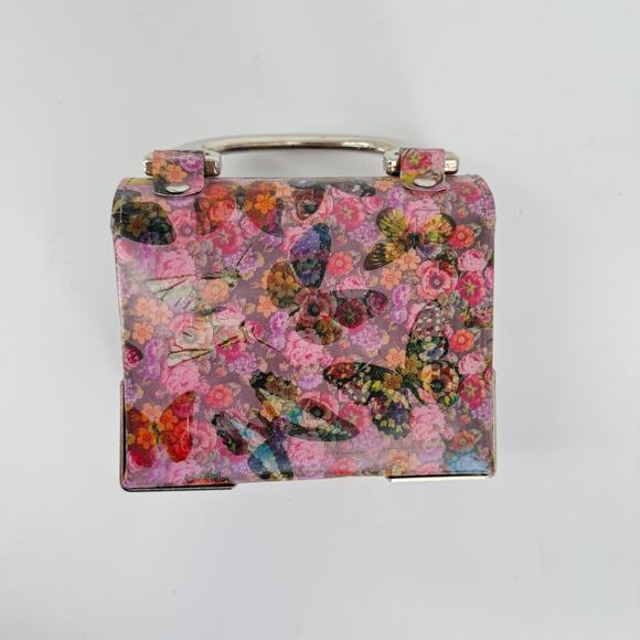 Vtg 90s Holographic Butterfly Box Purse Mini Rare Floral Handbag Made USA Y2K - Picture 2 of 9